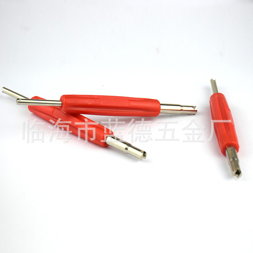 Double-headed valve core screwdriver, valve core and valve screwing tool, screwdriver, air conditioning valve core removal tool