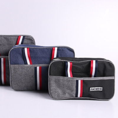 加工定制防水手提洗漱包旅行收纳新款黑色图案化妆收纳包直销|ms