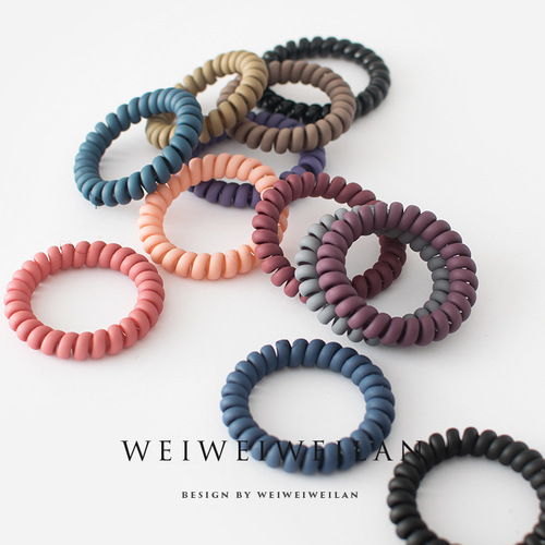 Telephone cord hair tie for women, simple hair rope, frosted telephone cord hair tie, rubber high elastic rubber band, traceless head jewelry