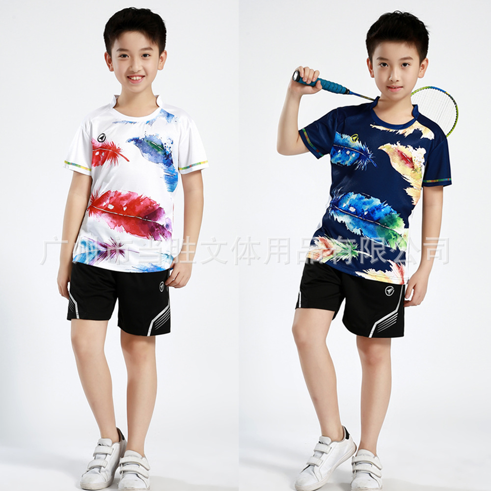 Manufactor wholesale new pattern Table Tennis Athletic Wear ventilation Quick drying Kids T-shirts Short sleeved badminton 125