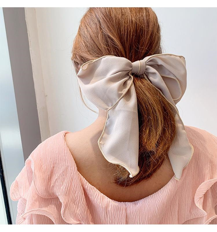 Korean Fashion Best-selling Section Bow Ribbon Streamer Hair Ring High-end Little Fairy Tie Hair Rubber Band Ladies Wind Hair Accessories Wholesale Nihaojewelry display picture 4