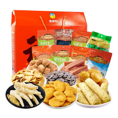 来伊份2020DIY礼盒 蟹香豆瓣话梅味瓜子梅里坚香蕉片碳烧腰果|ru