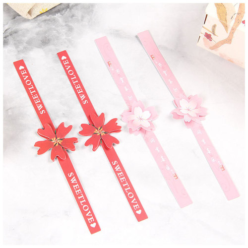 Mid-Autumn Mooncake Sticker Three-dimensional Peach Blossom Red Flower Snap Baking Sealing Sticker Egg Yolk Crisp Packaging Box Sticker Decorative Sticker