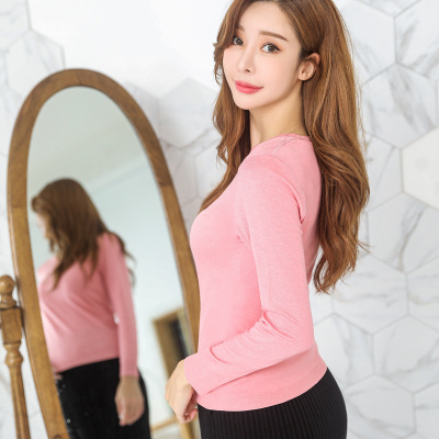 新款韩版 乳木果润肤衣 圆领长袖打底衫 牛油果打底上衣|ms