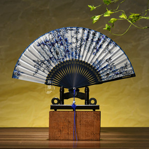 Chinese Fan Chinese Hanfu hand Fan Guochun handmade dance fan retro wooden performance fan with pendant classic folding fan