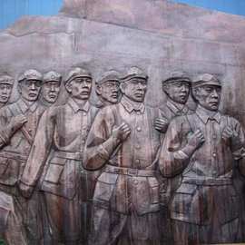 厂家设计供应 锻铜浮雕 抗战题材 校园文化铜浮雕支持图片制作