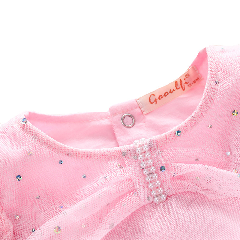 婴儿连体衣外出棉长袖女宝裙子幼童秋季连衣裙中小童春秋新款童装