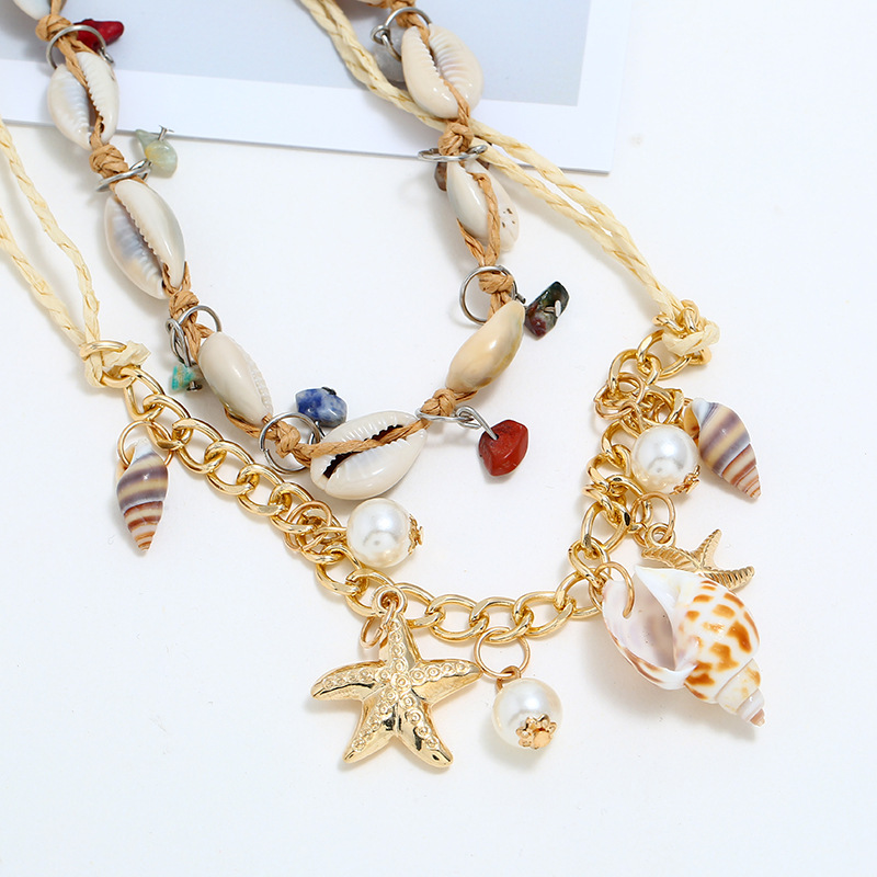 Women'S Gender Hawaiian Beach Starfish Shell Alloy Shell Wholesale Necklace