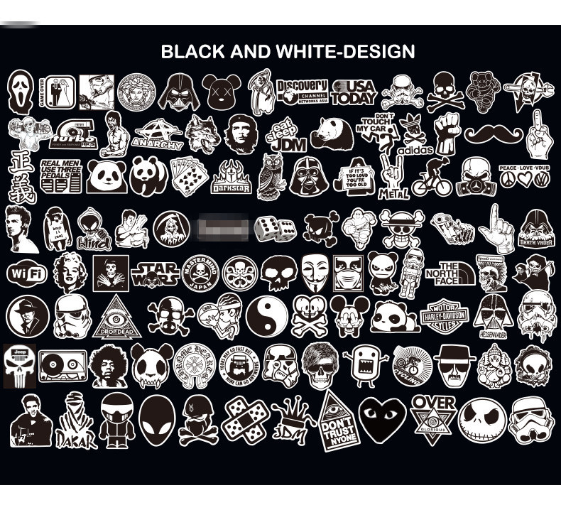 Sticker Pack City Style Graffiti — PVC Printed, 100 Unique Patterns, Assorted A–J Sets