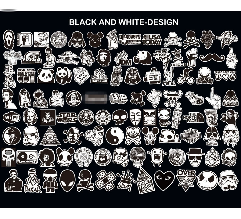 Sticker Pack City Style Graffiti — PVC Printed, 100 Unique Patterns, Assorted A–J Sets