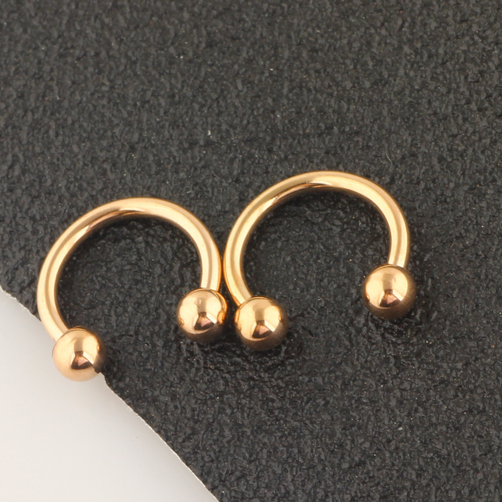 13 Pcs Body Piercing Jewelry Set Nose Ring Nose Stud Lip Ring Industrial Barbell Earrings Stainless Steel Rose Gold detail image 10