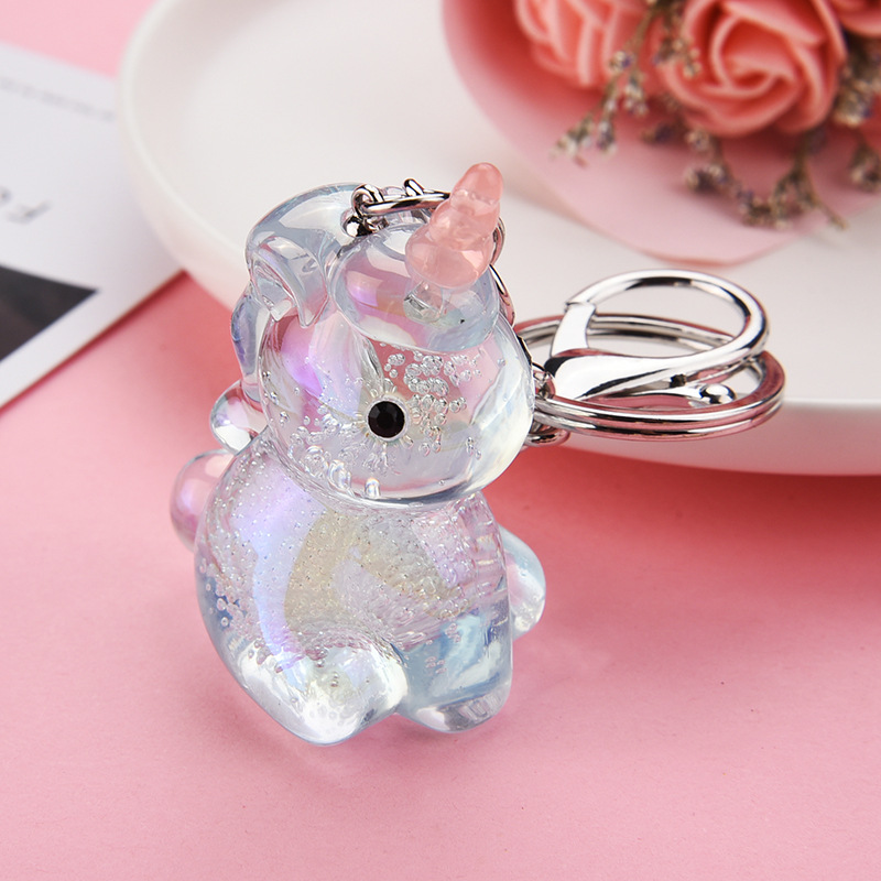 Licorne Clé De Voiture Anneau Creative Cristal Fleur De Glace Des Élèves École Sac Pendentif Petit Cadeau Sac Porte-clés En Gros display picture 3