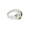 Adjustable ring stainless steel, 10mm, with gem, wholesale