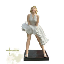 新品玻璃钢人物雕塑 仿真玛丽莲梦露雕像 商场美陈装饰摆件