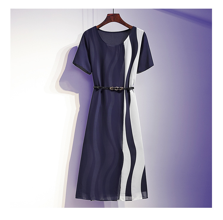 お勧めコーデシフォンバイカラーサッシュベルト付きワンピースセットアップ Modilady