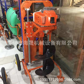 园林地钻打孔机图片 大功率汽油施肥打桩机 农用螺旋钻土挖坑机