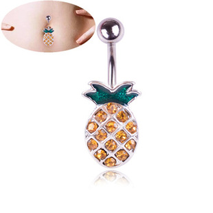 Cross-border Commodities Europe and the United States New Piercing Jewelry Pineapple Diamond Umbilical Ring Umbilical Nail Umbilical Buckle