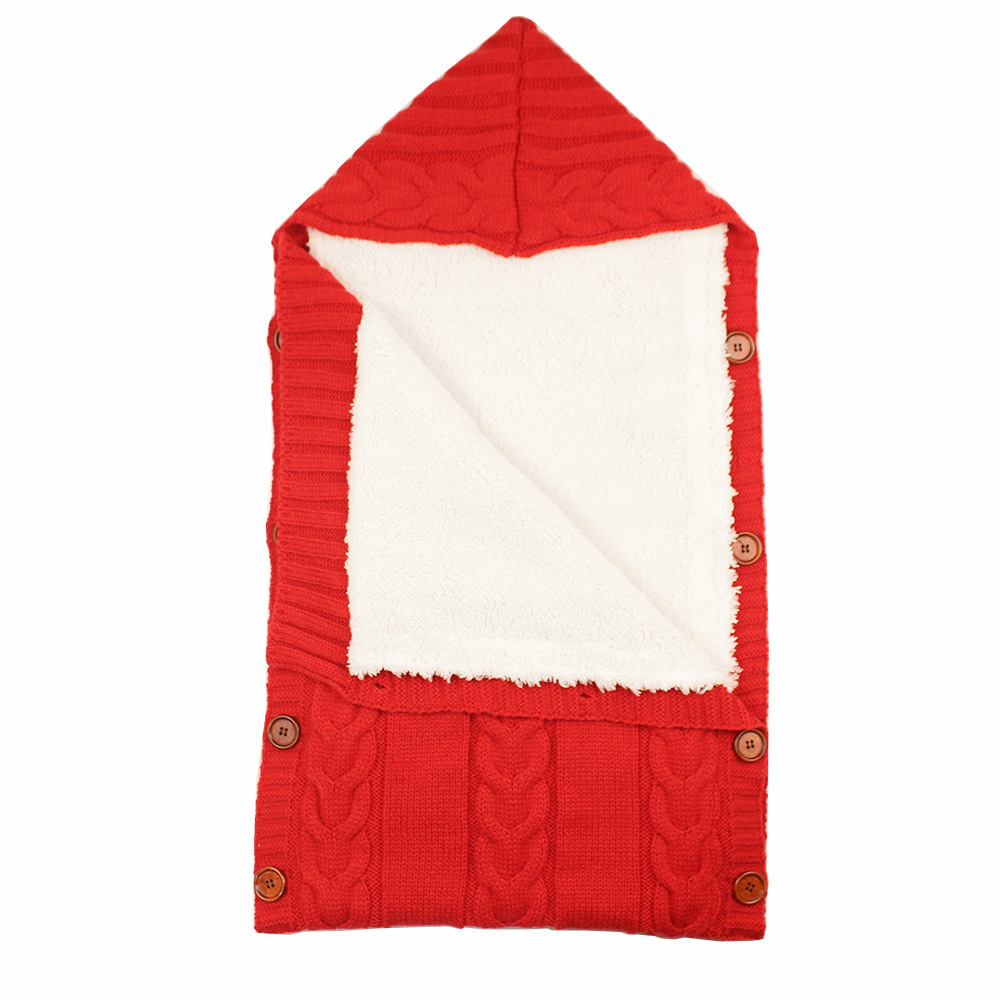 Warm Baby Blanket Knitted Newborn Swaddle Wrap Soft InfantSleeping Bag Footmuff Cotton Envelope For Stroller Accessories Blanket