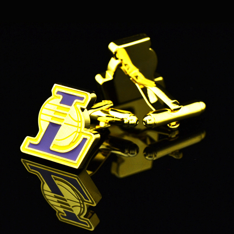 英博 金色NBA湖人篮球俱乐部袖扣男法式袖钉447Cufflinks/991753