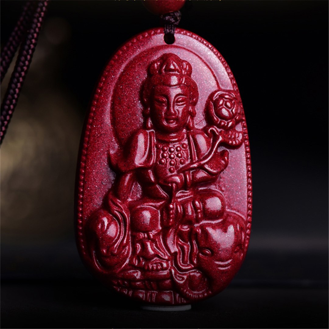 Natural purple sand Zodiac patron saint natal Buddha pendant supports identification of purple gold ore cinnabar