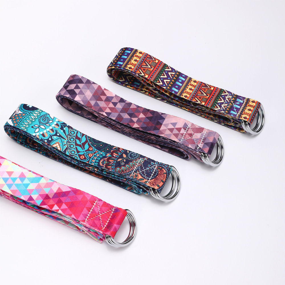 时尚印花瑜伽垫绑带 瑜伽垫背带 多功能伸展带 瑜伽绳 拉力瑜伽带