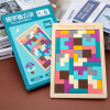 Tetris, constructor, intellectual brainteaser, wooden toy for training for boys