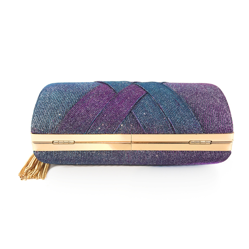 Satin Material Satin Solid Color Tassel Square Evening Bags