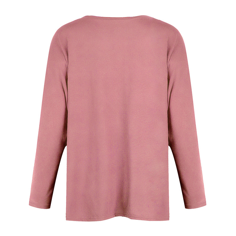 solid color loose round neck long-sleeved top NSZH33915