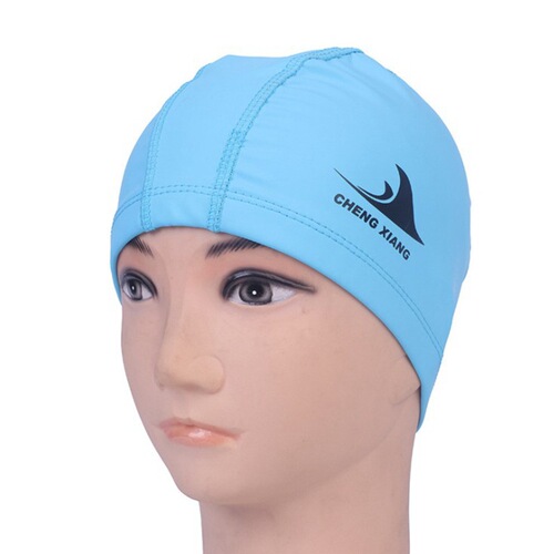 Factory direct selling PU waterproof swimming cap solid color unisex edge thickened swimming pool outdoor beach swimming cap wholesale