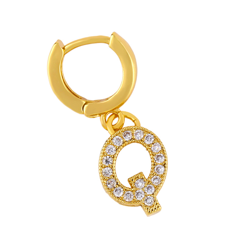 Alphabet Earrings With Diamonds display picture 5
