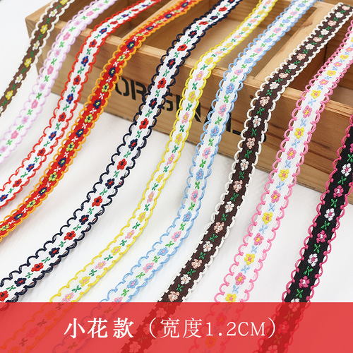 Wholesale 28-color handmade DIY ethnic embroidery jacquard ribbon fan edge ethnic lace accessories 