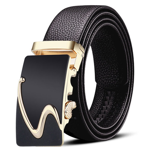 Manufacturer wholesale cross-border genuine leather men's belt business young and middle-aged casual soft cowhide belt with automatic buckle