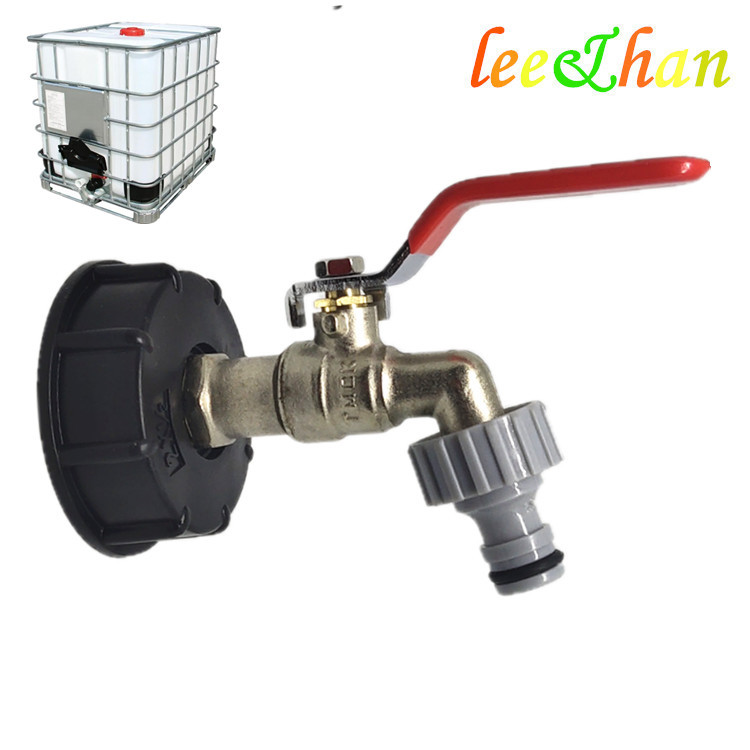 Accesorios de barril de tonelada transfronteriza tonelada adaptador de barril de tonelada interruptor de barril de latón IBC grifo de barril de 1/2 pulgada