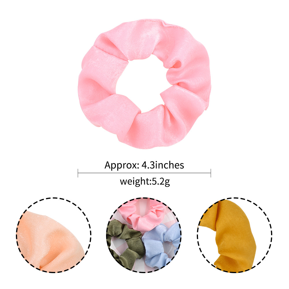 New Fashion Simple Satin Chiffon Cute Hair Scrunchies Set display picture 12