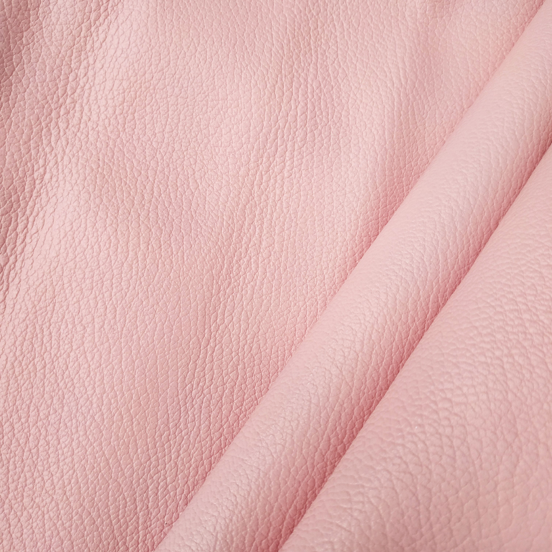 頭層牛皮荔枝纹厚浅粉红色真皮皮料 现货鞋包面料