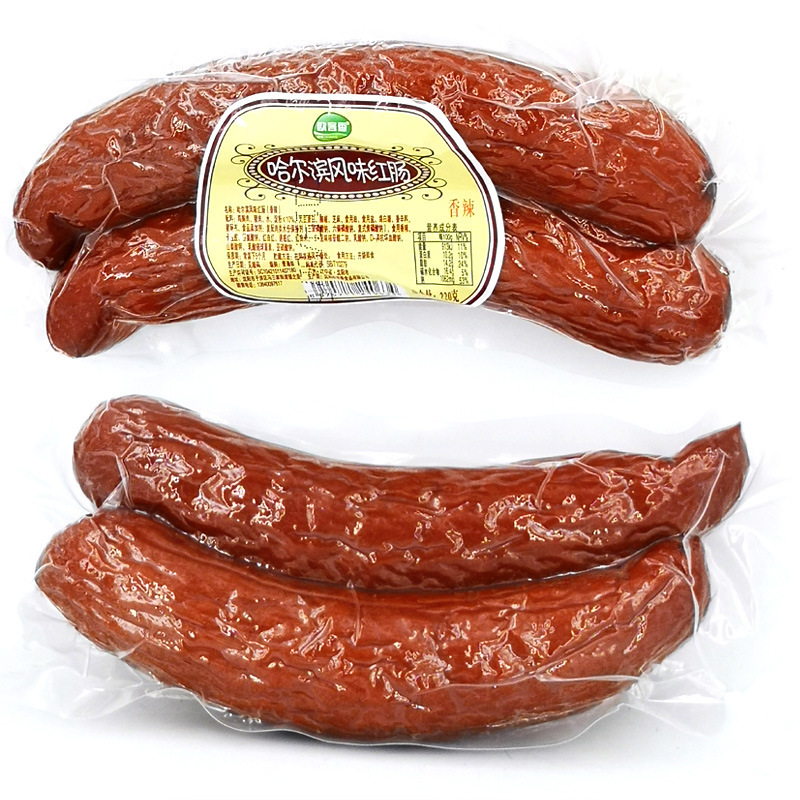 220g Harbin sausage fruit charcoal roasted northeast sausage wholesale sausage deli meat snacks roasted sausage