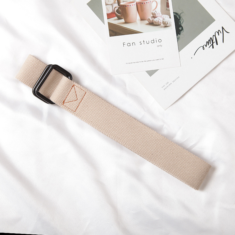 No standard square buckle light khaki color