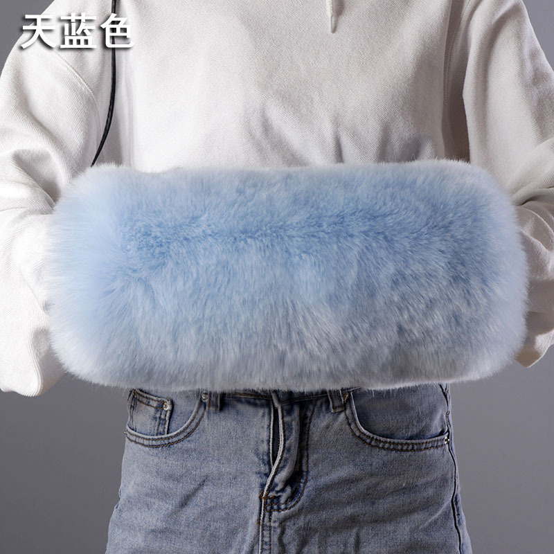 Imitación de piel de zorro protector de mano invierno engrosada mano más caliente de la mano manga de felpa almohada mano más caliente calentador de la mano