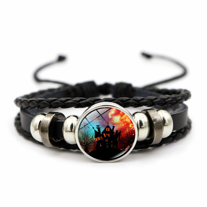 Halloween pärlarmband handflätat armband med ädelstenar_voghion.com