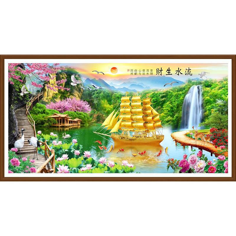 The new full diamond 5D Rubik's Cube Round diamond Everything is going smoothly Diamonds Scenery Fengshui Cross stitch On behalf of