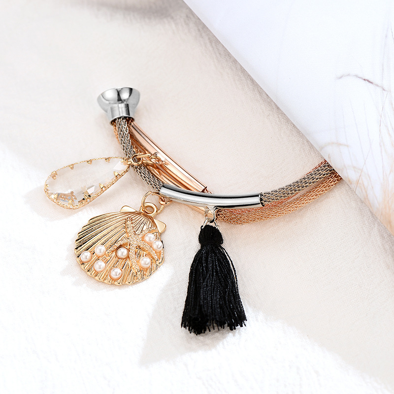 European And American Fashion Trend Pearl Tassel Starfish Alloy Bracelet display picture 5