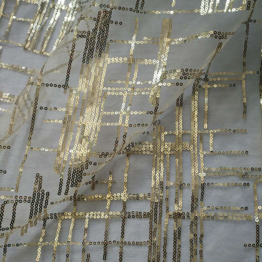 新款无弹网眼布锦加强网底布框框亮綉片 礼服等面料 颜色均有现货