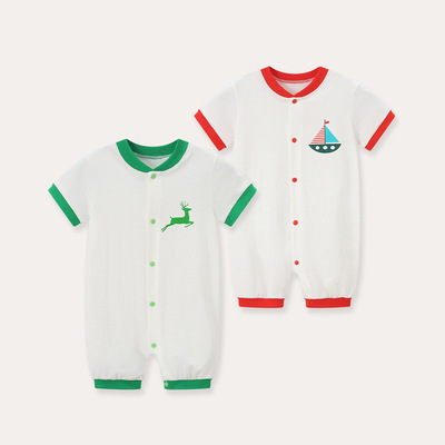 Special Offer Clearance Infants Short sleeved summer one-piece garment pure cotton men and women baby clothes Summer clothes 0 Hayi 3