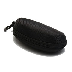 Convenient black sunglasses case, pressure-resistant flat mirror glasses case, zipper box hook sunglasses case, unisex