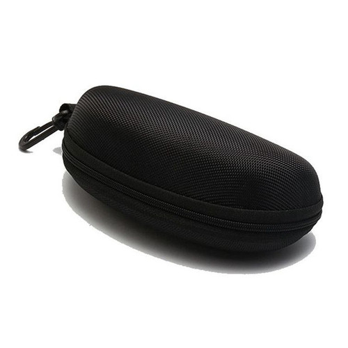 Convenient black sunglasses case, pressure-resistant flat mirror glasses case, zipper box hook sunglasses case, unisex