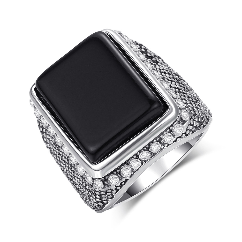 New Jewelry Middle East foreign trade jewelry wholesale European and American style diamond men's ring online hot sale customizable