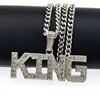 Men's fashionable trend pendant hip-hop style, necklace with letters, suitable for import, European style, wholesale