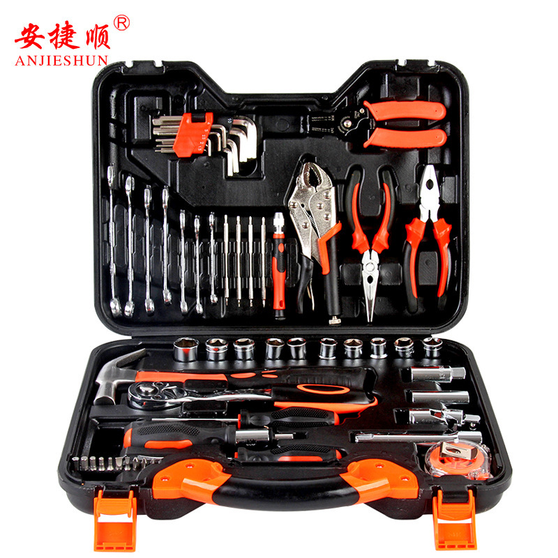 厂家直销安捷顺五金工具套装汽修维修工具箱棘轮扳手工具组合批发