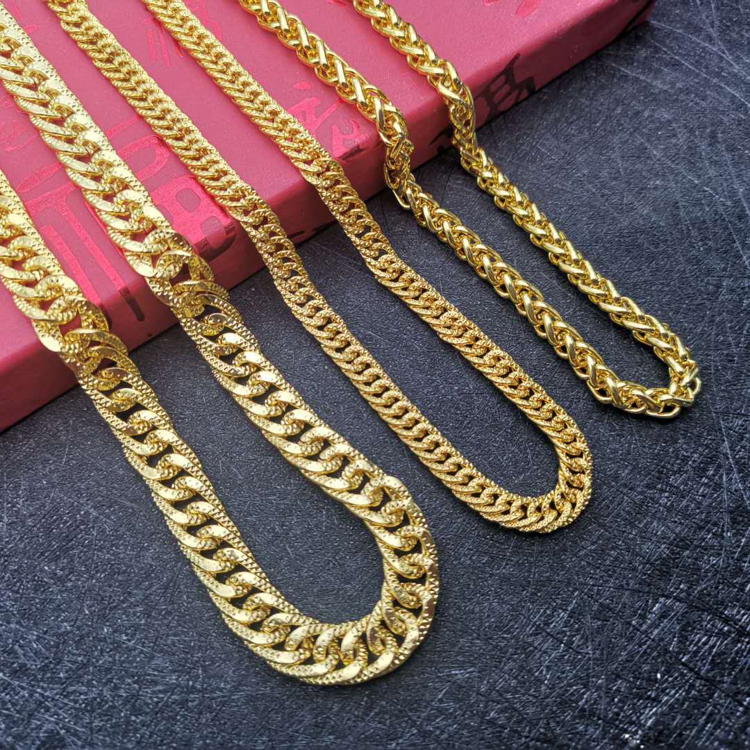 wholesale Rivers and lakes Exhibition Fair Huge profits product Best Sellers jewelry man Gold-plated 18K Imitation gold necklace