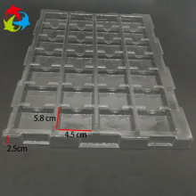 现货供应优质PVC通用塑料周转盘   28格防静电透明方形吸塑托盘